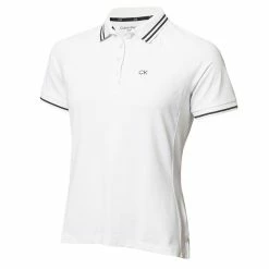 Calvin Klein Golf Ladies Genesee Polo Shirt White - Navy