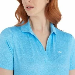 Calvin Klein Golf Ladies Crackle Polo Shirt Herit Blue - White -Cheap Footwear Store P CKLS23782CALVINKLEINSHIRTHERITBLUEWHITELADIES 5 L