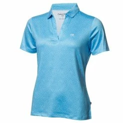 Calvin Klein Golf Ladies Crackle Polo Shirt Herit Blue - White