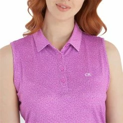 Calvin Klein Golf Ladies Crackle Sleeveless Polo Shirt Orchid - White -Cheap Footwear Store P CKLS23783CALVINKLEINSHIRTORCHIDWHITELADIES 5 L