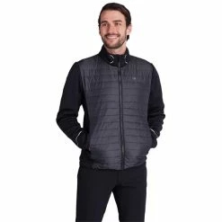 Calvin Klein Golf Gents Wrangell Hybrid Jacket Black -Cheap Footwear Store P CKMA20416ACALVINKLEINJACKETBLACKGENTS L