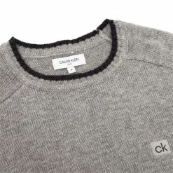 Calvin Klein Golf Gents Chunky Crew Neck Sweater Grey -Cheap Footwear Store P CKMA21529CKGOLFGENTSCHUNKYCREWNECKSWEATGREYMARL 4 L