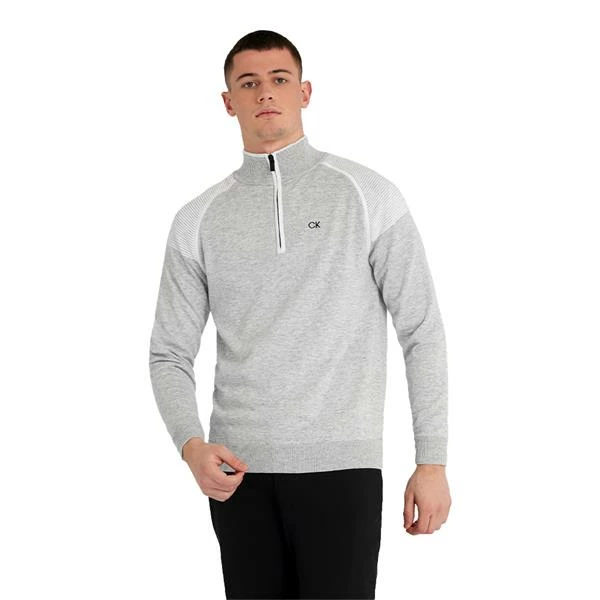 Calvin Klein Golf Gents Pico ¼ Zip Lined Sweater Silver Marl 5 Calvin Klein Golf Gents Pico ¼ Zip Lined Sweater Silver Marl - Image 3