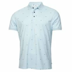 Calvin Klein Golf Gents Monogram Pique Polo Shirt Arctic Ice Urban