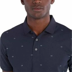 Calvin Klein Golf Gents Monogram Pique Polo Shirt Navy Arctic Ice -Cheap Footwear Store P CKMS22532CALVINKLEINSHIRTNAVYARCTICICEGENTS 5 L