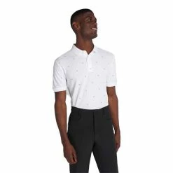 Calvin Klein Golf Gents Monogram Pique Polo Shirt White Black -Cheap Footwear Store P CKMS22532CALVINKLEINSHIRTWHITEBLACKGENTS 2 L