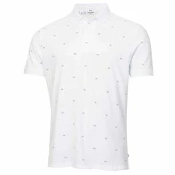Calvin Klein Golf Gents Monogram Pique Polo Shirt White Black