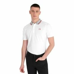 Calvin Klein Golf Gents Monterey Polo Shirt White Cardinal Red -Cheap Footwear Store P CKMS22535CALVINKLEINSHIRTWHITECARDINALREDGENTS 10 L