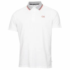 Calvin Klein Golf Gents Monterey Polo Shirt White Cardinal Red