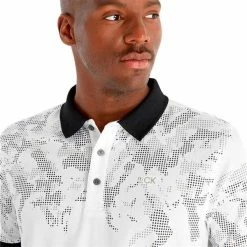 Calvin Klein Golf Gents Nashua Printed Polo Shirt White - Black -Cheap Footwear Store P CKMS23749CALVINKLEINSHIRTWHITEBLACKGENTS 4 L