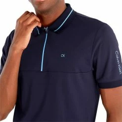 Calvin Klein Golf Gents Whitman Zipped Polo Shirt Navy -Cheap Footwear Store P CKMS23750CALVINKLEINSHIRTNAVYGENTS 5 L