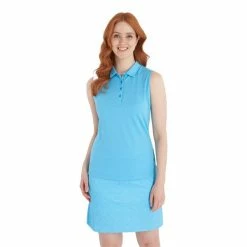 Calvin Klein Golf Ladies Sleeveless Performance Cotton Pique Polo Shirt Herit Blue -Cheap Footwear Store P D9651CALVINKLEINSHIRTHERITBLUELADIES 2 L