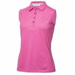 Calvin Klein Golf Ladies Sleeveless Performance Cotton Pique Polo Shirt Orchid