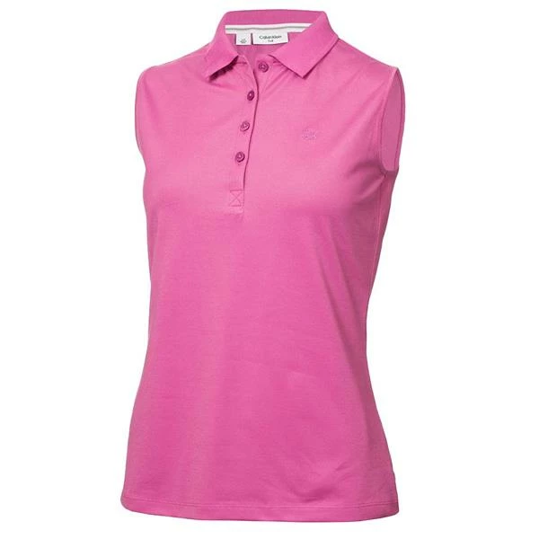 Calvin Klein Golf Ladies Sleeveless Performance Cotton Pique Polo Shirt Orchid 3 Calvin Klein Golf Ladies Sleeveless Performance Cotton Pique Polo Shirt Orchid