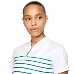 Nike Ladies Dri-FIT Victory Stripe Polo Shirt White (100) -Cheap Footwear Store P DH2304NIKESHIRTWHITE100LADIES 3 L