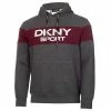DKNY Gents South Street Colour Block Hoodie Charcoal Marl