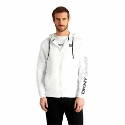 DKNY Gents South Street Full Zip Hoodie White -Cheap Footwear Store P DKS0014DKNYHOODIEWHITEGENTS 2 L