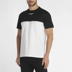 DKNY Gents Greenwood Colour Block T-Shirt White - Black -Cheap Footwear Store P DKSMS22011DKNYGENTSGREENWOODBLOCKTSWHITEBLACK 2 L