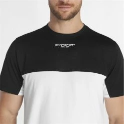 DKNY Gents Greenwood Colour Block T-Shirt White - Black -Cheap Footwear Store P DKSMS22011DKNYGENTSGREENWOODBLOCKTSWHITEBLACK 4 L