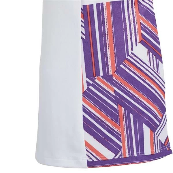 ADIDAS Junior Girls Novelty Sleeveless Polo Shirt White - Purple 6 ADIDAS Junior Girls Novelty Sleeveless Polo Shirt White - Purple - Image 4