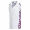 ADIDAS Junior Girls Novelty Sleeveless Polo Shirt White - Purple