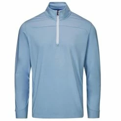Farah Gents Hayes ¼ Zip Top Blue - Grey