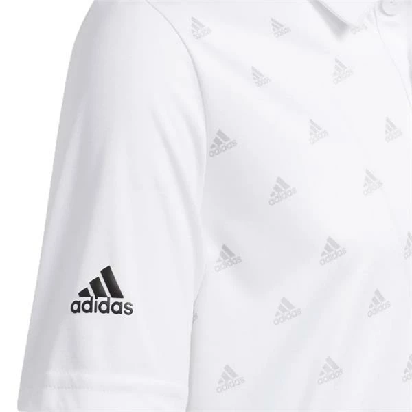 ADIDAS Junior - Boys Printed Polo Shirt White 6 ADIDAS Junior - Boys Printed Polo Shirt White - Image 4