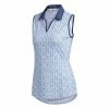 ADIDAS Ladies Ultimate365 Printer Sleeveless Polo Shirt White - Sky -Cheap Footwear Store P FJ4904ADIDASSHIRTWHITESKYLADIES L