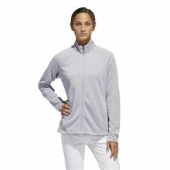 ADIDAS Ladies Textured Full Zip Layer Top Glory Grey -Cheap Footwear Store P FS2554ADIDASTOPGREYLADIES 2 L