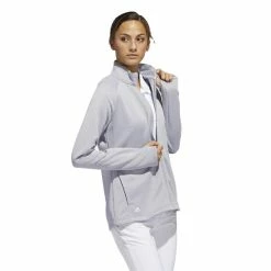 ADIDAS Ladies Textured Full Zip Layer Top Glory Grey -Cheap Footwear Store P FS2554ADIDASTOPGREYLADIES 5 L