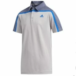 ADIDAS Boys Heather Block Polo Grey