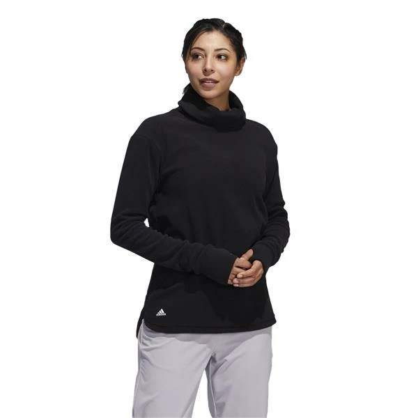 ADIDAS Ladies Fleece Mock Neck Pullover Black 5 ADIDAS Ladies Fleece Mock Neck Pullover Black - Image 3