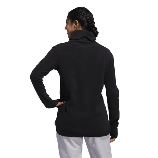 ADIDAS Ladies Fleece Mock Neck Pullover Black 7 ADIDAS Ladies Fleece Mock Neck Pullover Black - Image 5