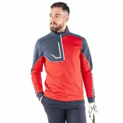 Galvin Green Gents Daxton ½ Zip Insula Top Red - Navy - White (02) -Cheap Footwear Store P G1242GALVINGREENTOPREDNAVYWHITE02GENTS 2 L
