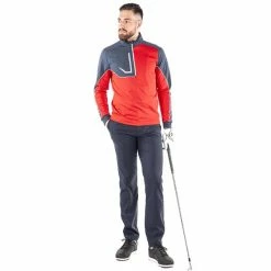 Galvin Green Gents Daxton ½ Zip Insula Top Red - Navy - White (02) -Cheap Footwear Store P G1242GALVINGREENTOPREDNAVYWHITE02GENTS 4 L