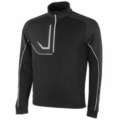Galvin Green Gents Daxton ½ Zip Insula Top Black - Granite Grey - White