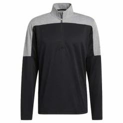 ADIDAS Gents ¼ Zip Lightweight UV UPF Sweatshirt Black