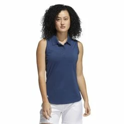 ADIDAS Ladies Ultimate 365 Solid Sleeveless Polo Shirt Crew Navy -Cheap Footwear Store P GL6698ADIDASSHIRTNAVYLADIES 2 L