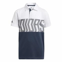 ADIDAS Junior - Boys Print ColourBlock Polo Shirt White