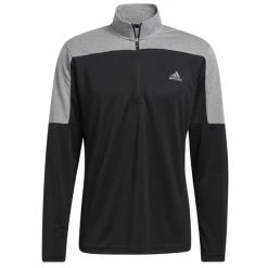 ADIDAS Gents 1/4 Zip UPF Lightweight Top Black