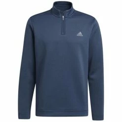 ADIDAS Gents Primegreen DWR ¼ Zip Top Crew Navy
