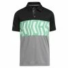 ADIDAS Junior - Boys Print ColourBlock Polo Shirt Black - Semi Screaming Green
