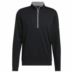 ADIDAS Gents Lightweight ¼ Zip Top Black
