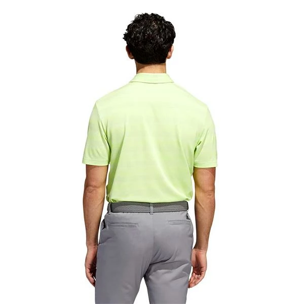 ADIDAS Gents 2-Colour Striped Polo Shirt Pulse Lime 5 ADIDAS Gents 2-Colour Striped Polo Shirt Pulse Lime - Image 3