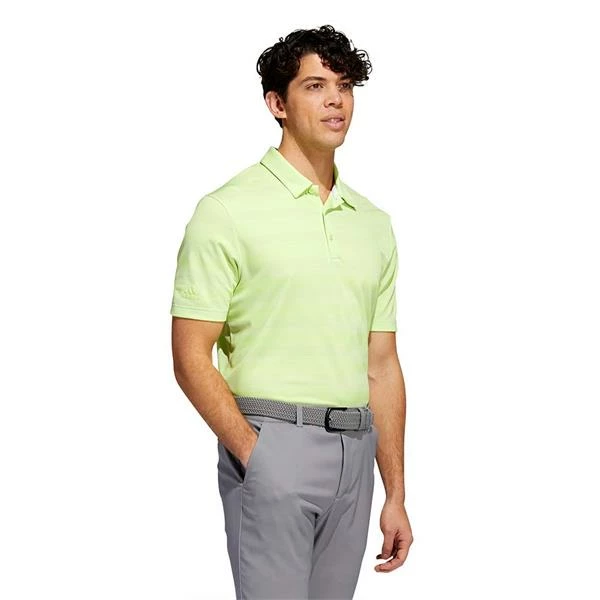 ADIDAS Gents 2-Colour Striped Polo Shirt Pulse Lime 6 ADIDAS Gents 2-Colour Striped Polo Shirt Pulse Lime - Image 4