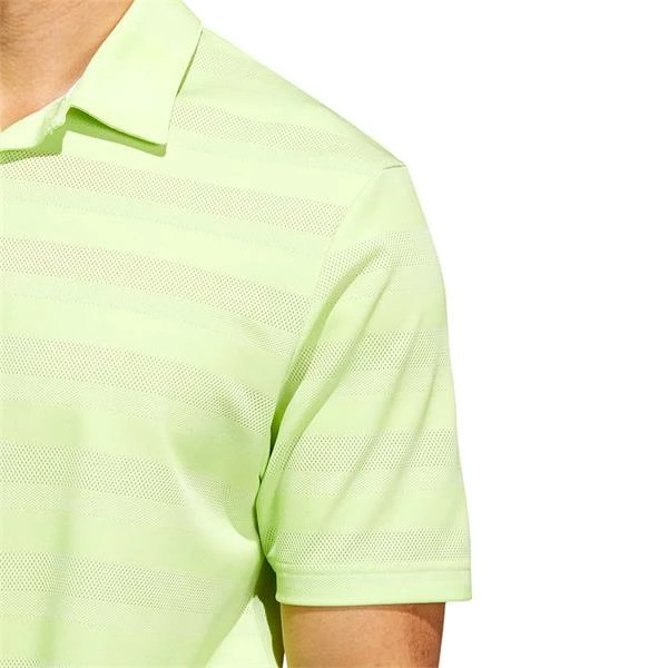 ADIDAS Gents 2-Colour Striped Polo Shirt Pulse Lime 7 ADIDAS Gents 2-Colour Striped Polo Shirt Pulse Lime - Image 5