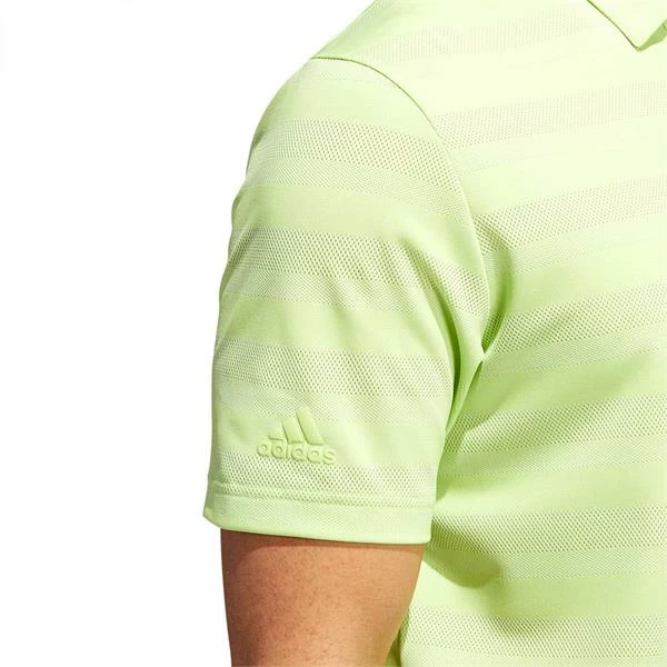ADIDAS Gents 2-Colour Striped Polo Shirt Pulse Lime 8 ADIDAS Gents 2-Colour Striped Polo Shirt Pulse Lime - Image 6