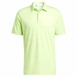 ADIDAS Gents 2-Colour Striped Polo Shirt Pulse Lime