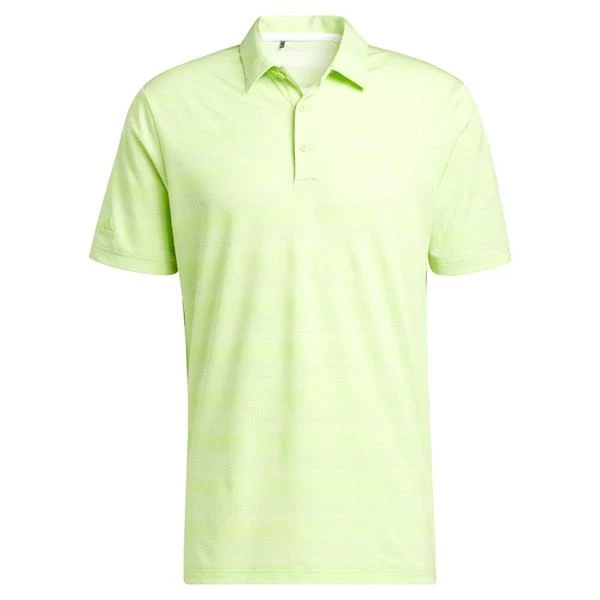 ADIDAS Gents 2-Colour Striped Polo Shirt Pulse Lime 3 ADIDAS Gents 2-Colour Striped Polo Shirt Pulse Lime