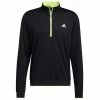 ADIDAS Gents Lightweight ¼ Zip Sweatshirt Black - Pulse Lime -Cheap Footwear Store P H56801ADIDASPULLOVERBLACKPULSELIMEGENTS L